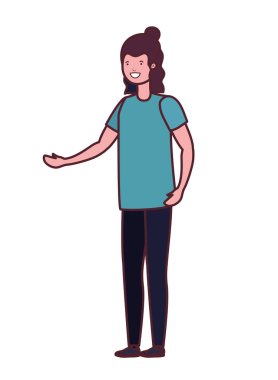 Beyaz arka plan karakterli genç adam