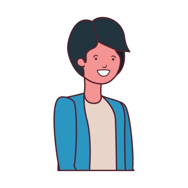 Beyaz arka plandaki genç adam.