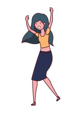 beyaz arka planda dans eden kadın