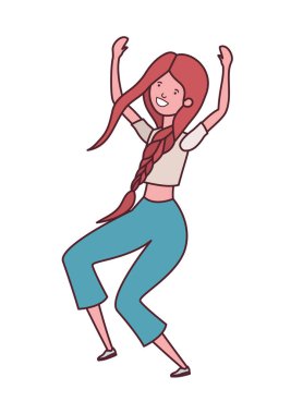 beyaz arka planda dans eden kadın