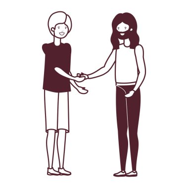 beyaz arka planda duran genç erkeklerin silueti