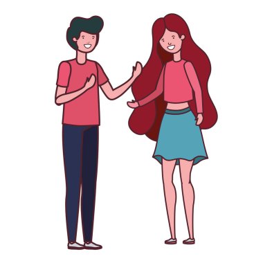 Beyaz arka planda dans eden genç çift