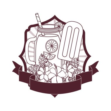 portakal ve saman içecek ile cam çerçeve