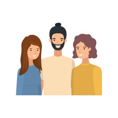 beyaz arka plan avatar karakteri insanların grubu