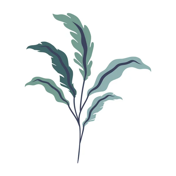 Ramo con foglie su sfondo bianco — Vettoriale Stock