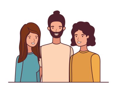 beyaz arka plan avatar karakteri insanların grubu