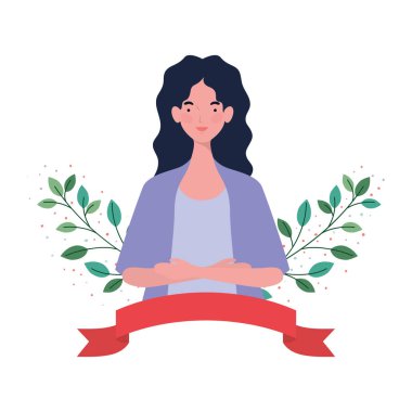 çelenk ve kurdele ile genç kadın