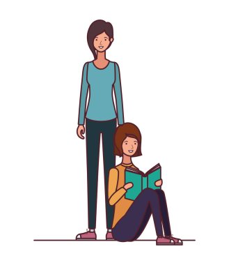 elinde kitap ile oturan kadınlar