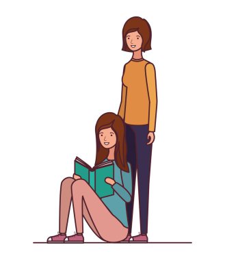 elinde kitap ile oturan kadınlar