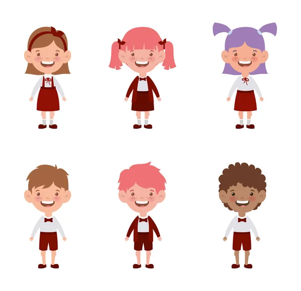 Group of interracial students characters — Stock Vector