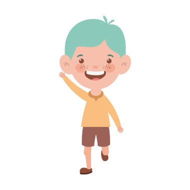 beyaz arka plan üzerinde gülümseyen duran bebek çocuk