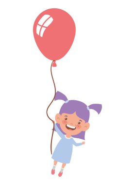 elinde helyum balonu ile gülümseyen bebek kız