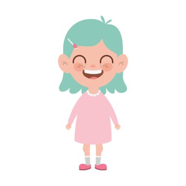 beyaz arka plan üzerinde gülümseyen duran bebek kız