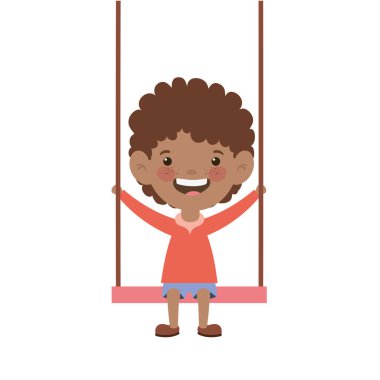 beyaz arka plan üzerinde gülümseyen salıncak bebek çocuk