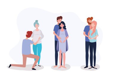 aşıklar çiftler hamilelik karakterleri grubu