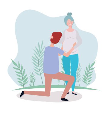 manzara sevimli aşıklar çift hamilelik karakterleri