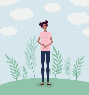 manzara sevimli afro kadın gebelik