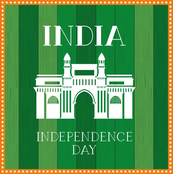 Индийские ворота храм с зеленым фоном — стоковый вектор