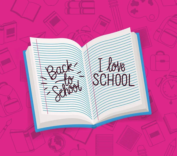 Książki tekstowe i materiały z powrotem do szkoły — Wektor stockowy