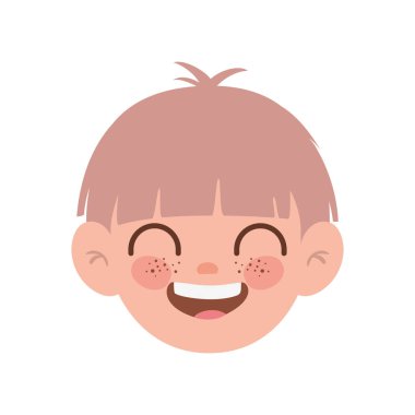 beyaz arka plan ile gülümseyen bebek erkek baş