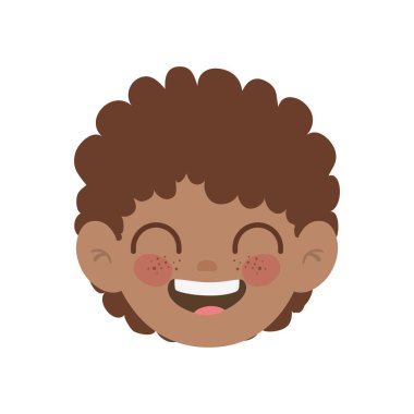 beyaz arka plan ile gülümseyen bebek erkek baş