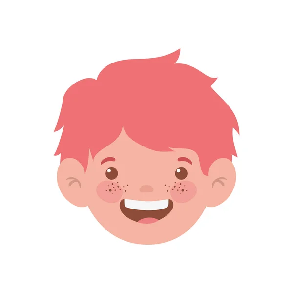 Hlava chlapečka s úsměvem na bílém pozadí — Stockový vektor