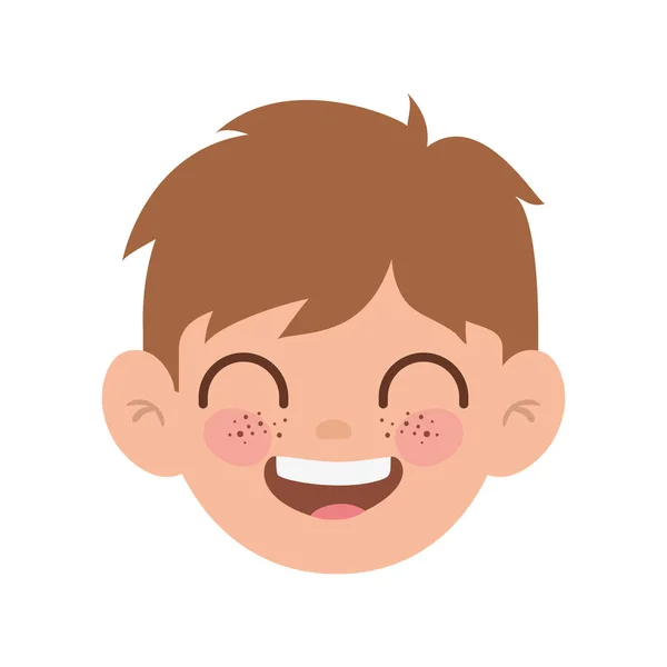 Cabeza del niño sonriendo con fondo blanco — Vector de stock