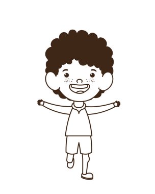 beyaz arka plan üzerinde gülümseyen duran erkek bebek silueti