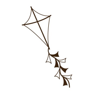 beyaz arka plan ile uçan uçurtma silueti