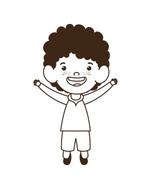 beyaz arka plan üzerinde gülümseyen duran erkek bebek silueti