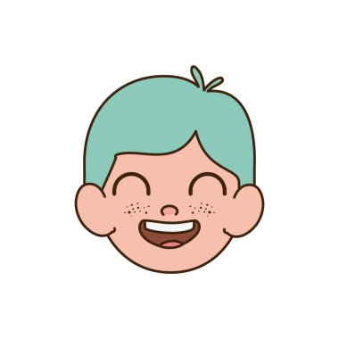 beyaz arka plan ile gülümseyen bebek erkek baş