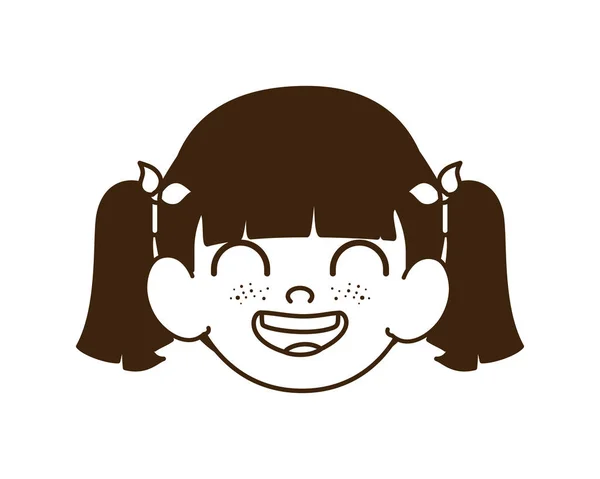 Silhuett av chef för Baby Girl leende — Stock vektor