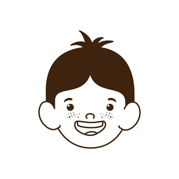 Silueta de la cabeza del niño sonriendo — Vector de stock