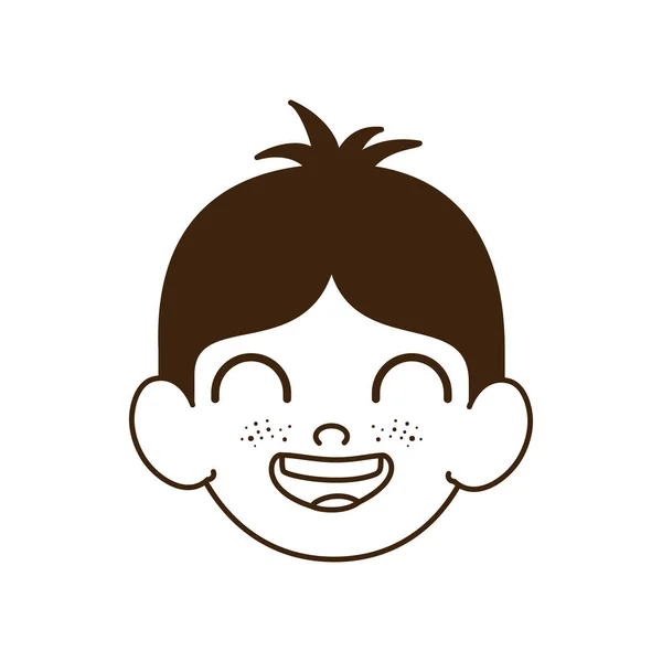 Silhouette des Kopfes eines lächelnden Jungen — Stockvektor