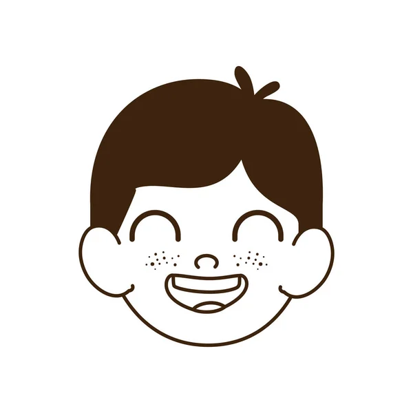 Silueta de la cabeza del niño sonriendo — Vector de stock