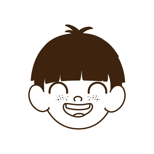 Silhouette della testa del bambino sorridente — Vettoriale Stock