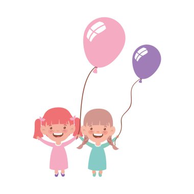 elinde helyum balonu ile gülümseyen kız bebek
