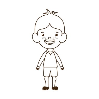 beyaz arka plan üzerinde gülümseyen duran erkek bebek silueti