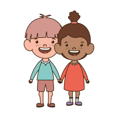 beyaz arka plan üzerinde gülümseyen çift bebek ayakta