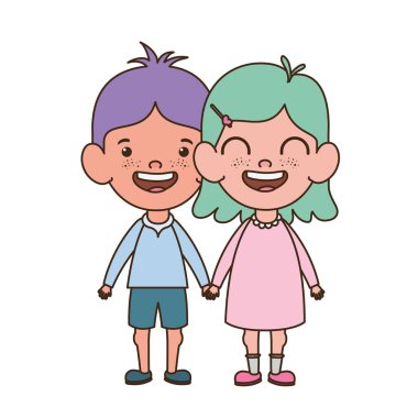 beyaz arka plan üzerinde gülümseyen çift bebek ayakta