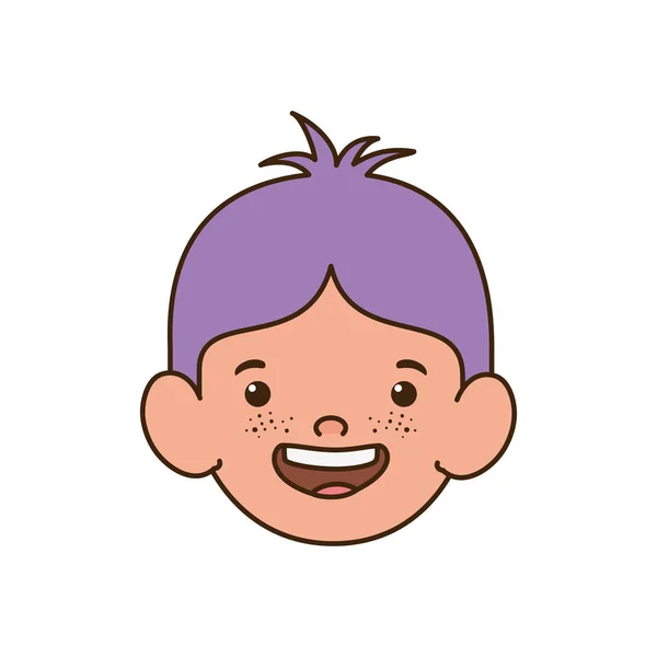 Cabeza del niño sonriendo con fondo blanco — Vector de stock