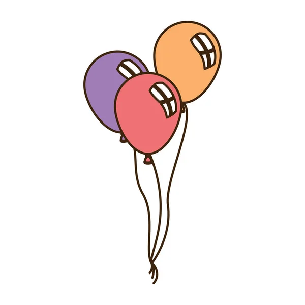 Ballons d'hélium sur fond blanc — Image vectorielle