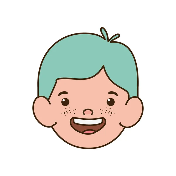 Cabeza del niño sonriendo con fondo blanco — Vector de stock