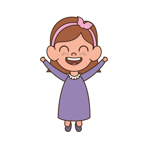 Baby girl standing smiling on white background — Stock Vector