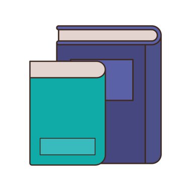 Beyaz arkaplan üzerine kitap yığını