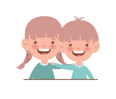 beyaz arka planda gülümseyen çift bebek