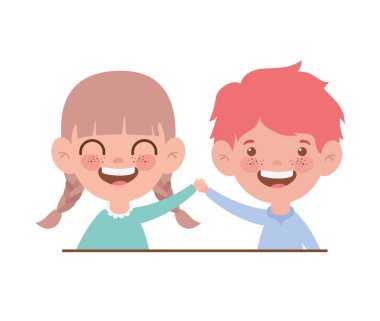 beyaz arka planda gülümseyen çift bebek