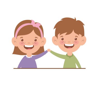 beyaz arka planda gülümseyen çift bebek