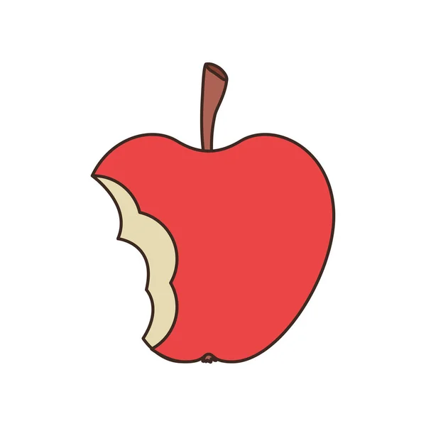 Μήλο φρούτα του χρώματος κόκκινο απομονωμένο εικονίδιο — Διανυσματικό Αρχείο