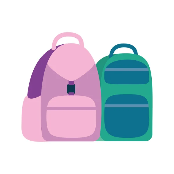 Beyaz arka plan üzerinde çanta okul — Stok Vektör